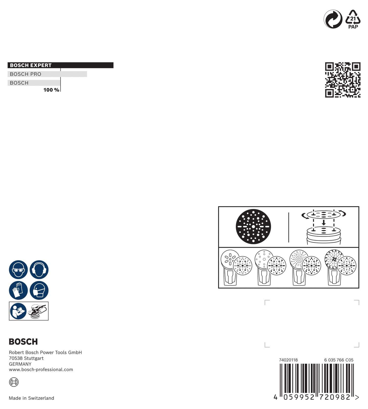 Bosch 50x EXPERT O780 tarcza szlifierska do folii, 150 mm (do twardego drewna, farba na drewnie, Ø 150 mm, ziarnistość 240, profesjonalne akcesoria szlifierka mimośrodowa)