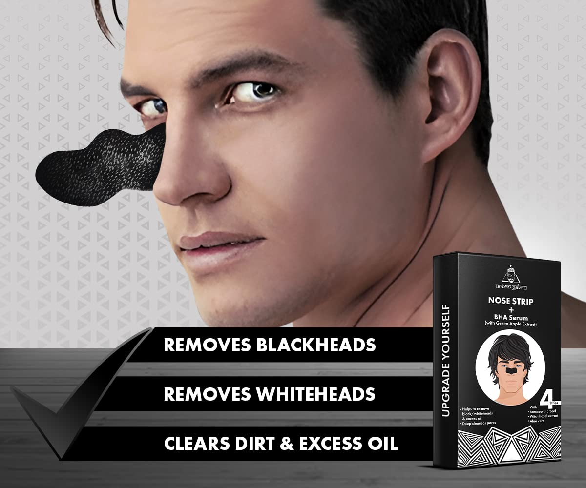 UrbanGabru Nose Strip with BHA Serum | Nose Strips for Blackhead, Whitehead Remover (4 Strips) | Pore Cleanser | with Natural Aloe Vera & Witch Hazel Extracts - Image 2 thumbnail