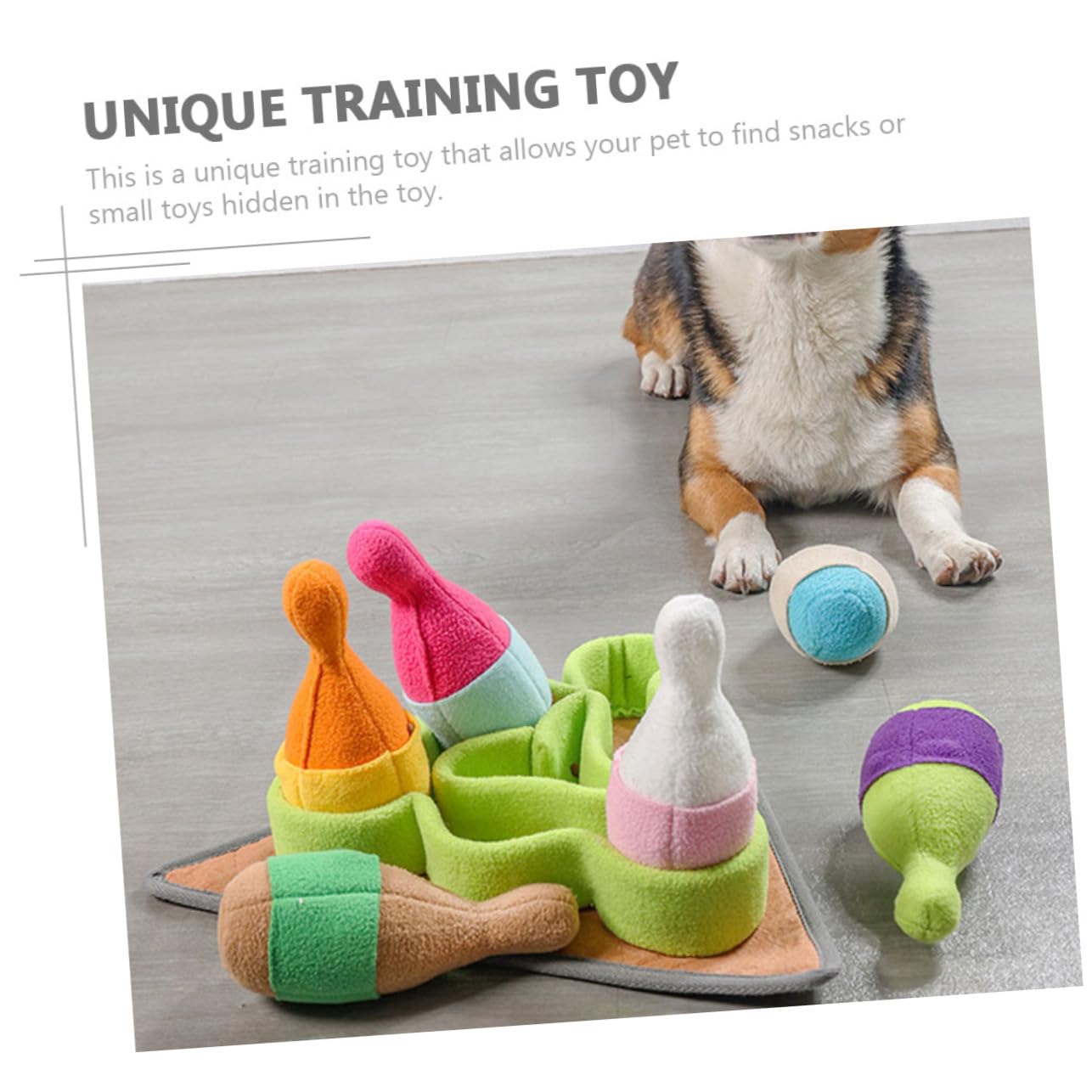 Tragbares Hundespielzeug Bowling Form aus Polar Fleece Verschleißfestes Beschäftigungsspielzeug für Welpen und Hundetraining im Haushalt