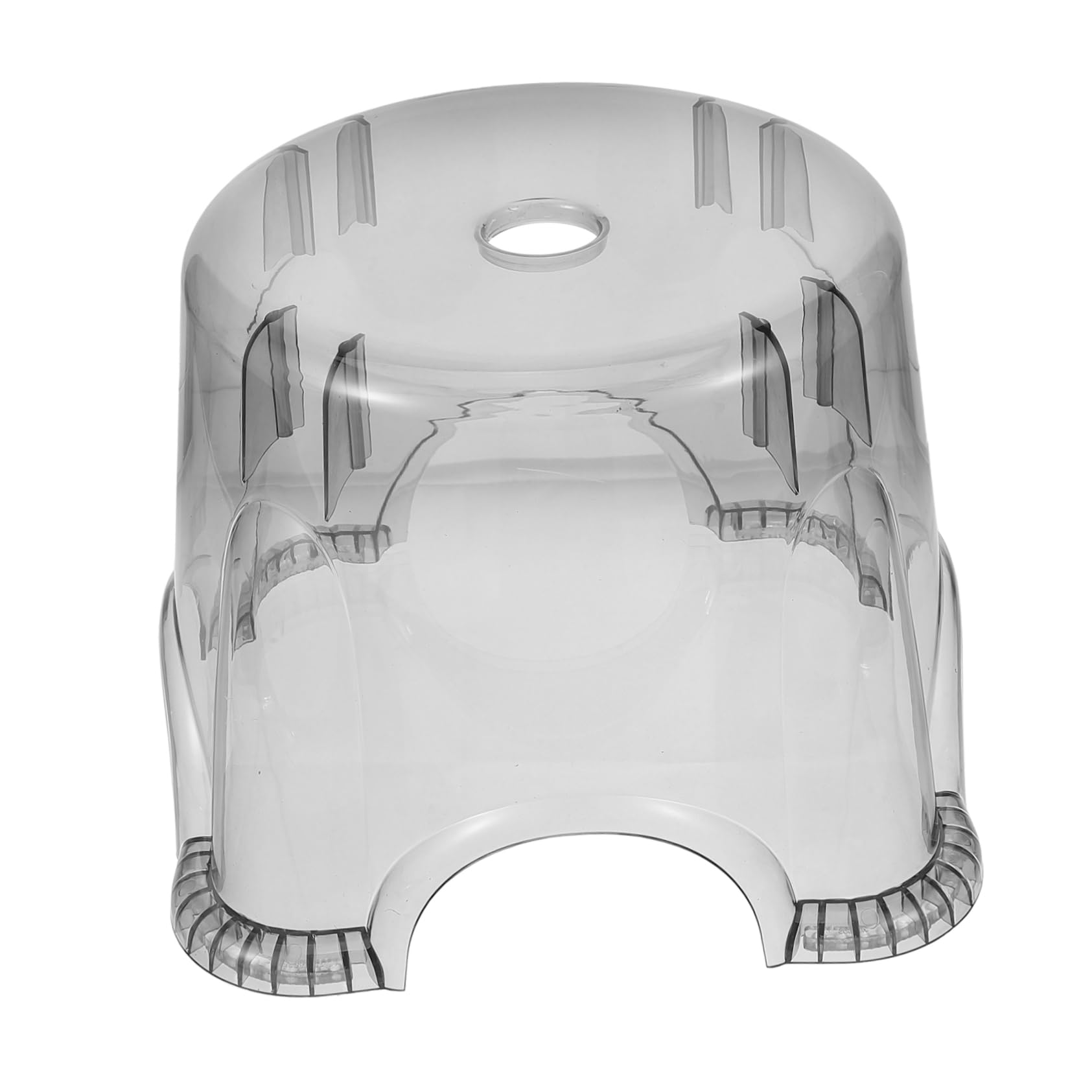 HOLIDYOYO Round Stool Step Stool Small Stepping Footstools Bath Bathroom Seat Small Bench for Adults Nonslip Footstool Toilet Chair Acrylic Plastic Light Grey