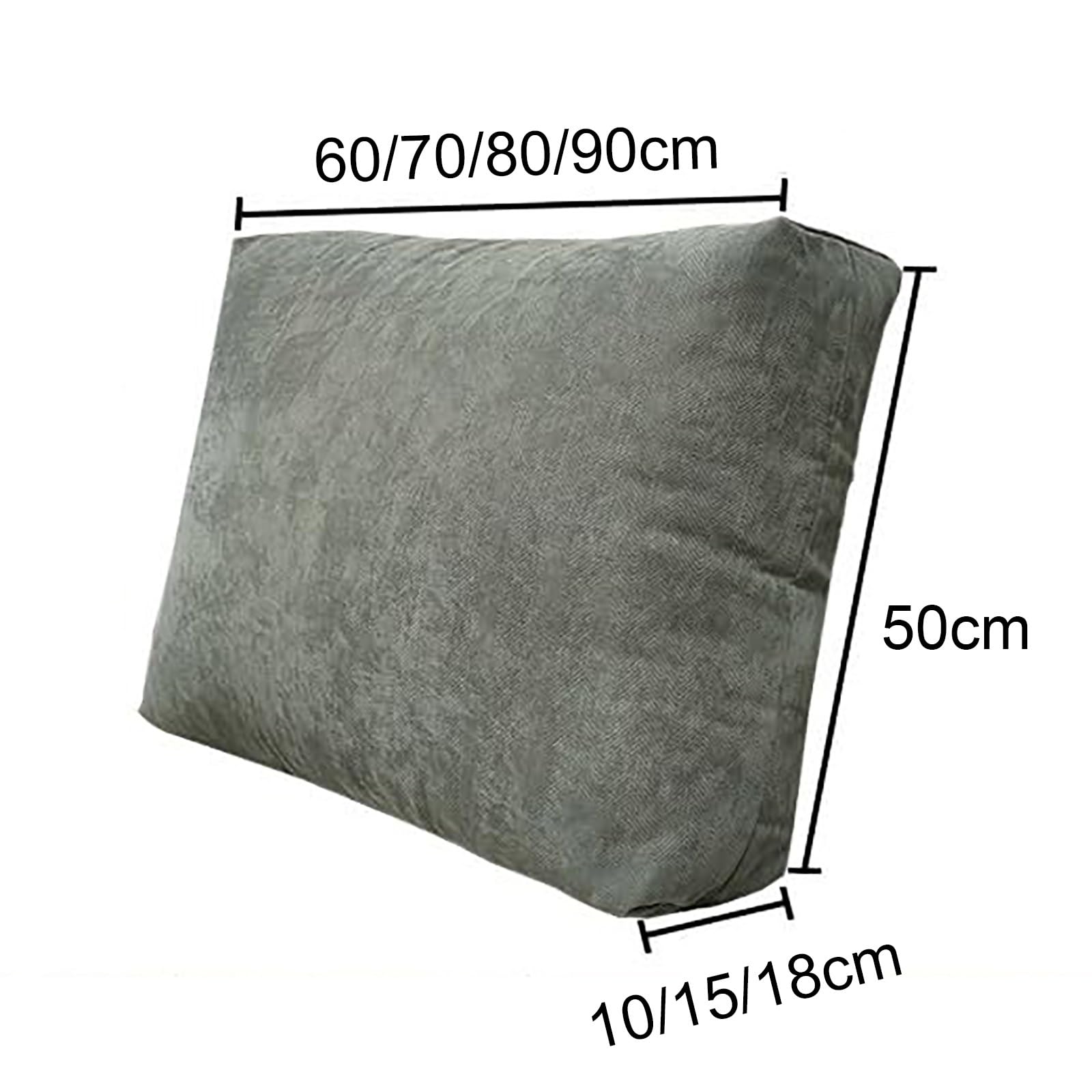 Rückenkissen mit Rechteckig & Dick Design, Lesekissen/Sofakissenaus Chenille, Waschbar mit Reißverschluss, für Schlafzimmer, Wohnzimmer, Tatami, Couch & Bett(Milk Tea,90 x 50 x 18cm)