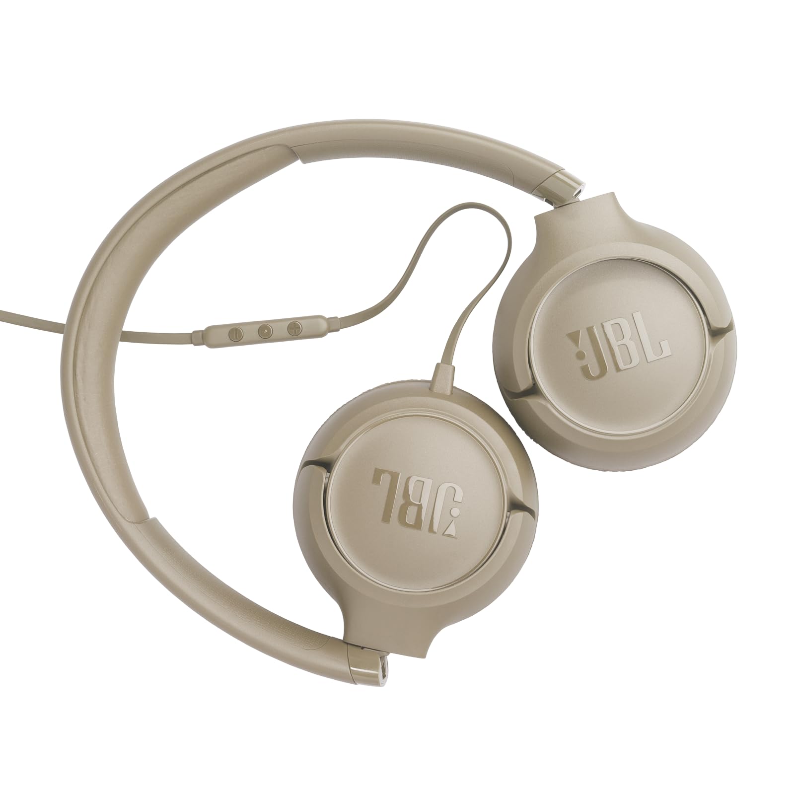 JBL Tune 530 C, Casque Filaire Supra-Auriculaire, Beige | Confortable, avec Micro, Son JBL Pure Bass, connectivité USB-C, Préréglages EQ, Design Pliable et Câble Anti-Nœuds