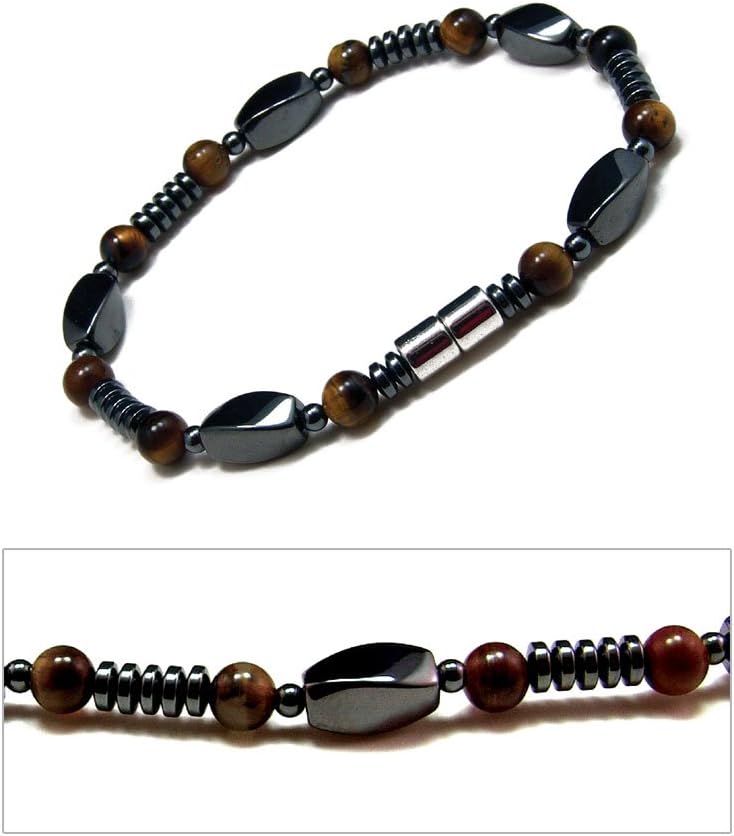 Accents Kingdom Elegant Tiger's Eye Bead Magnetic Hematite Bracelet - Image 2