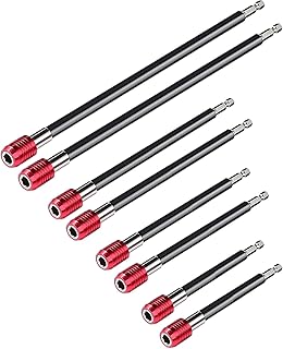 Drill Bit Extension Set, 8PCS Magnetic Drill Screwdriver Bit Holder Bar Chuck Adapter Extender 1/4 inch Hex Quick Release Bit Holder for Impact Driver Screws Nuts Drill