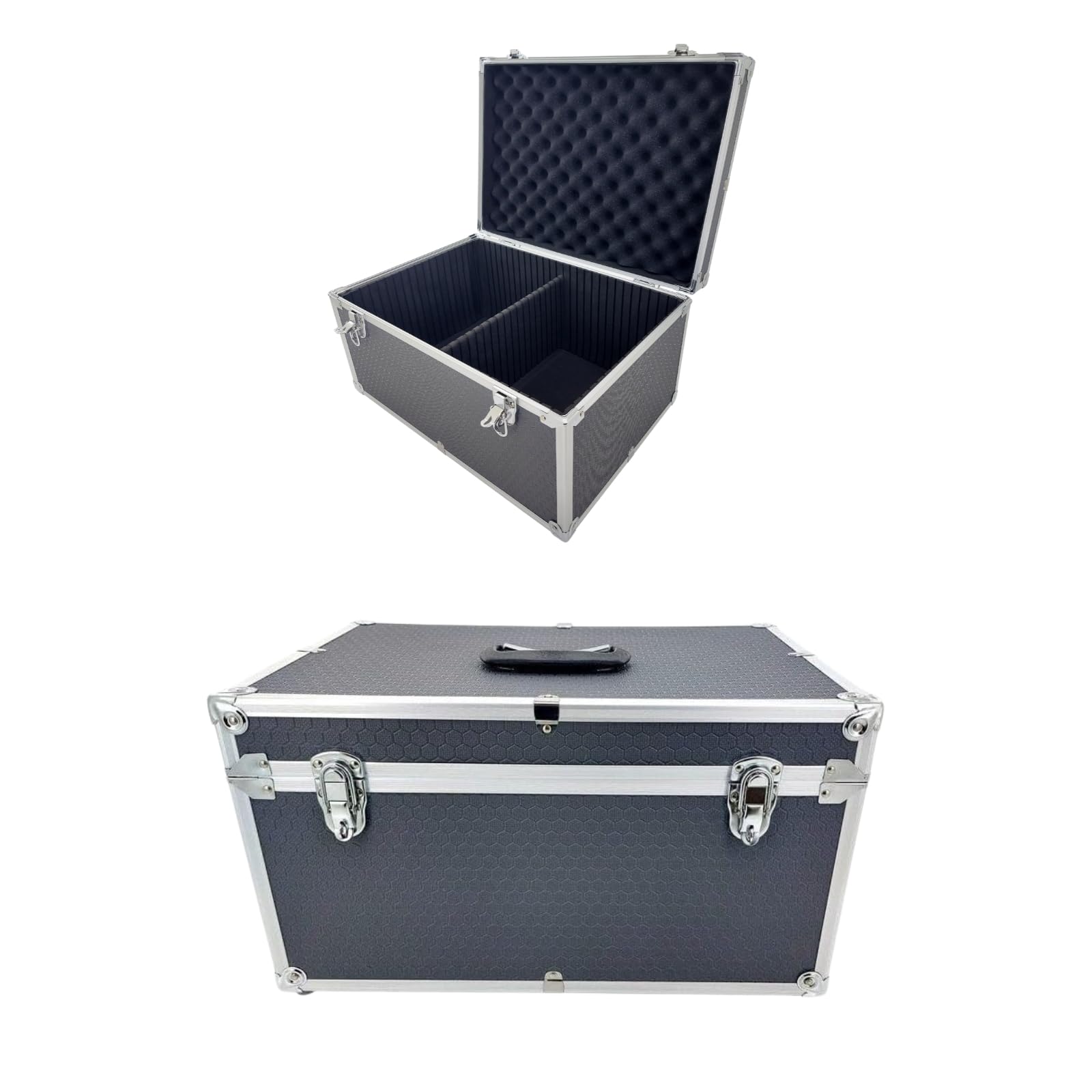 ROC Cases C408 Chest Flight Case Customisable Dividers with L 450mm x W 310mm x H 240mm Lockable Protective Hard Grey Storage Box