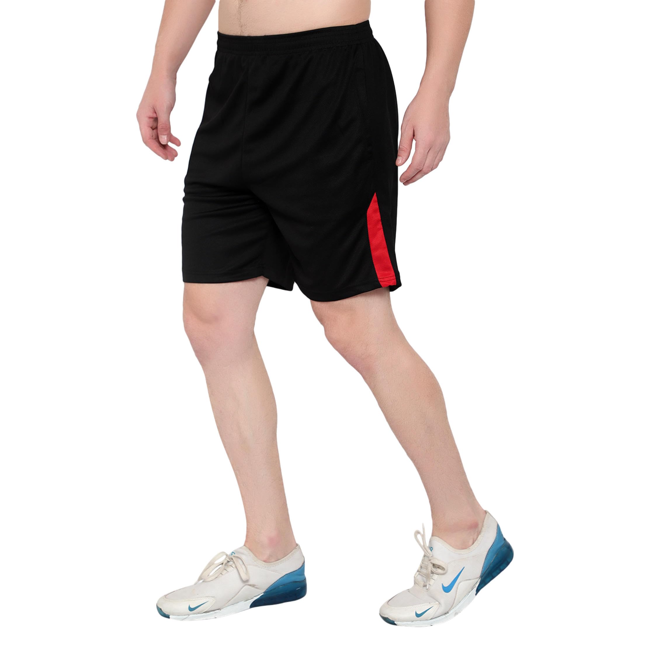 DIA A DIA Men's Gym Workout Sports Shorts with Zipper Pocket (Black, L)-picture-27