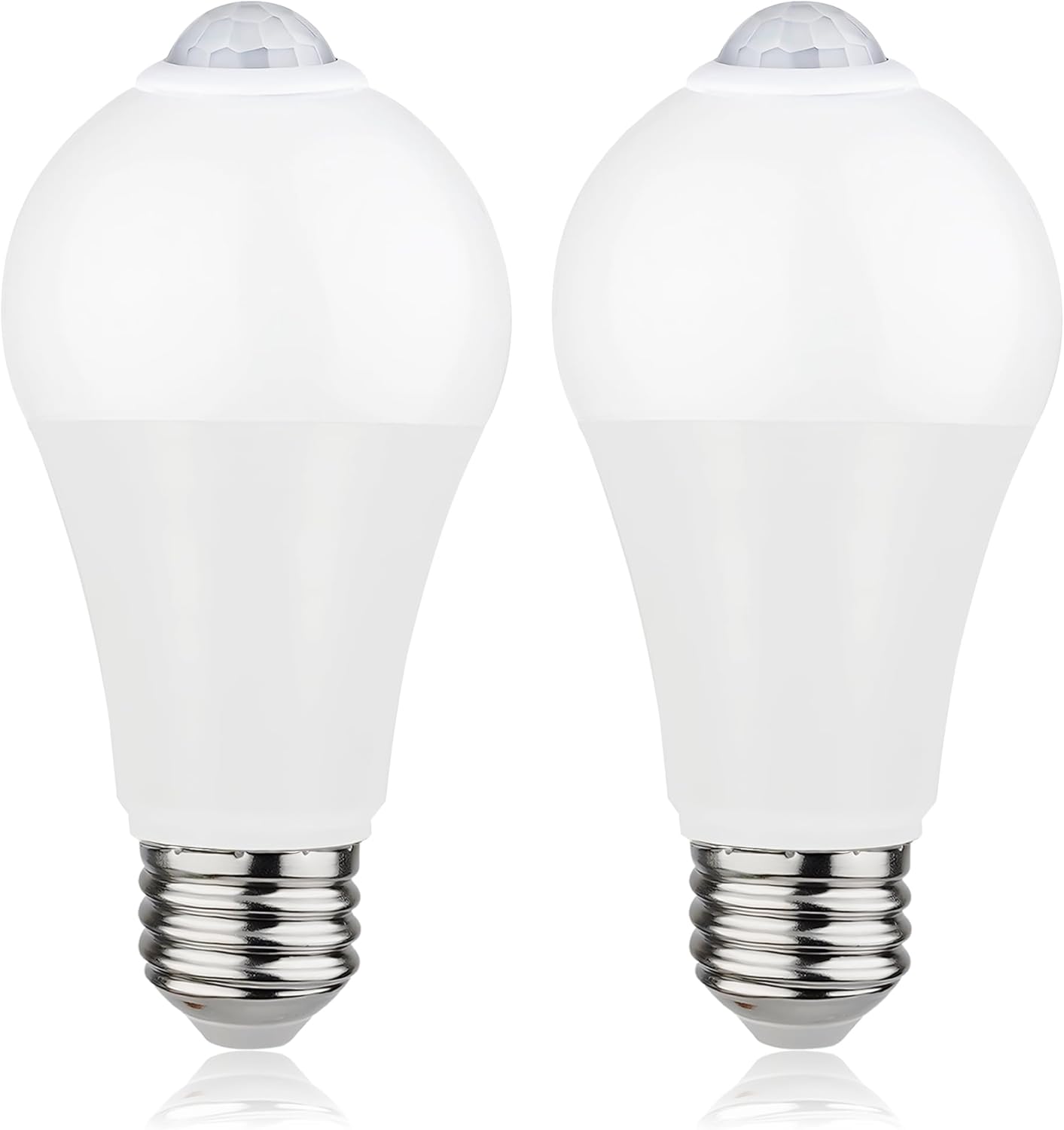 Motion Sensor LED Bulbs 12W (100W Equivalent) - Auto On/Off Dusk to Dawn Security Lighting, 5000K Daylight, Energy-Saving Indoor Outdoor Bulbs for Porch, Stairs, Hallway (2-Pack)