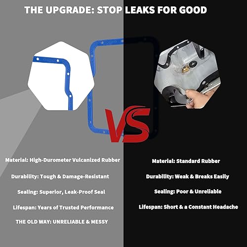 Miniatura 5 de 93100 Junta de cárter de aceite de transmisión para Powerglide  Se adapta a Moroso 42000 y 42001  No necesita sellador, diseño de acero y goma