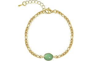 Natural Stone Green Aventurine Jade Bangle Bracelet for Women