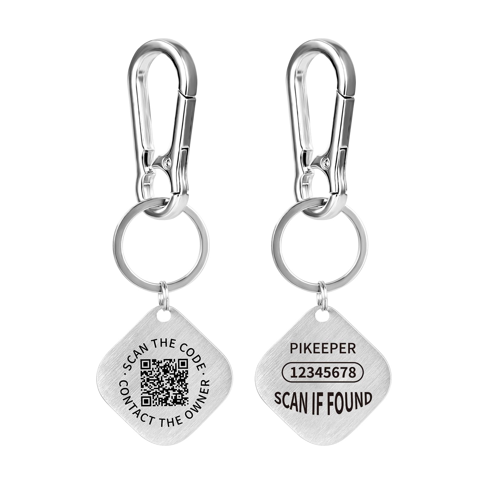 PIKEEPER Smart QR Code Keychain Tags - Location Display on Scan, Easy Lost & Found with Reward Option