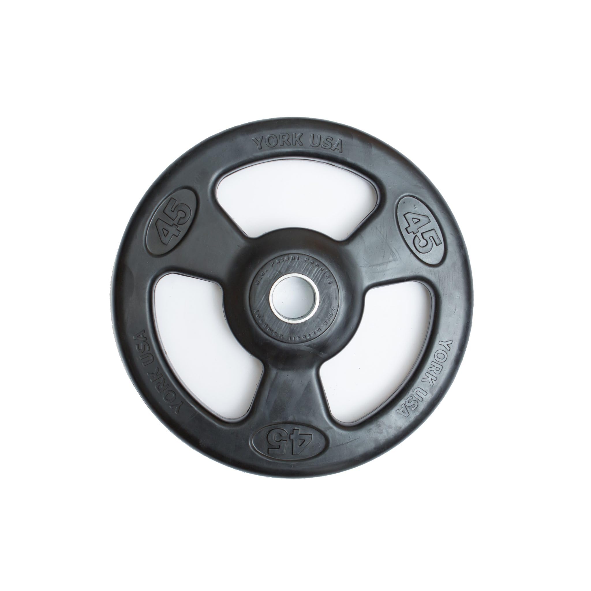 YORK 2” Iso-Grip Rubber Encased Steel Olympic Plate 45 lb. (Single Plate Only)