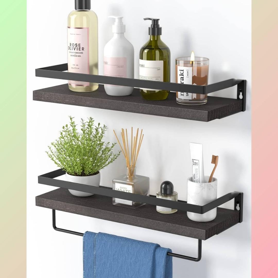 2個セット シンプルだけど機能的 ウォールシェルフ タオル掛け ☆シンプルだけど機能的 タオル掛け ウォールシェルフ 2個セット