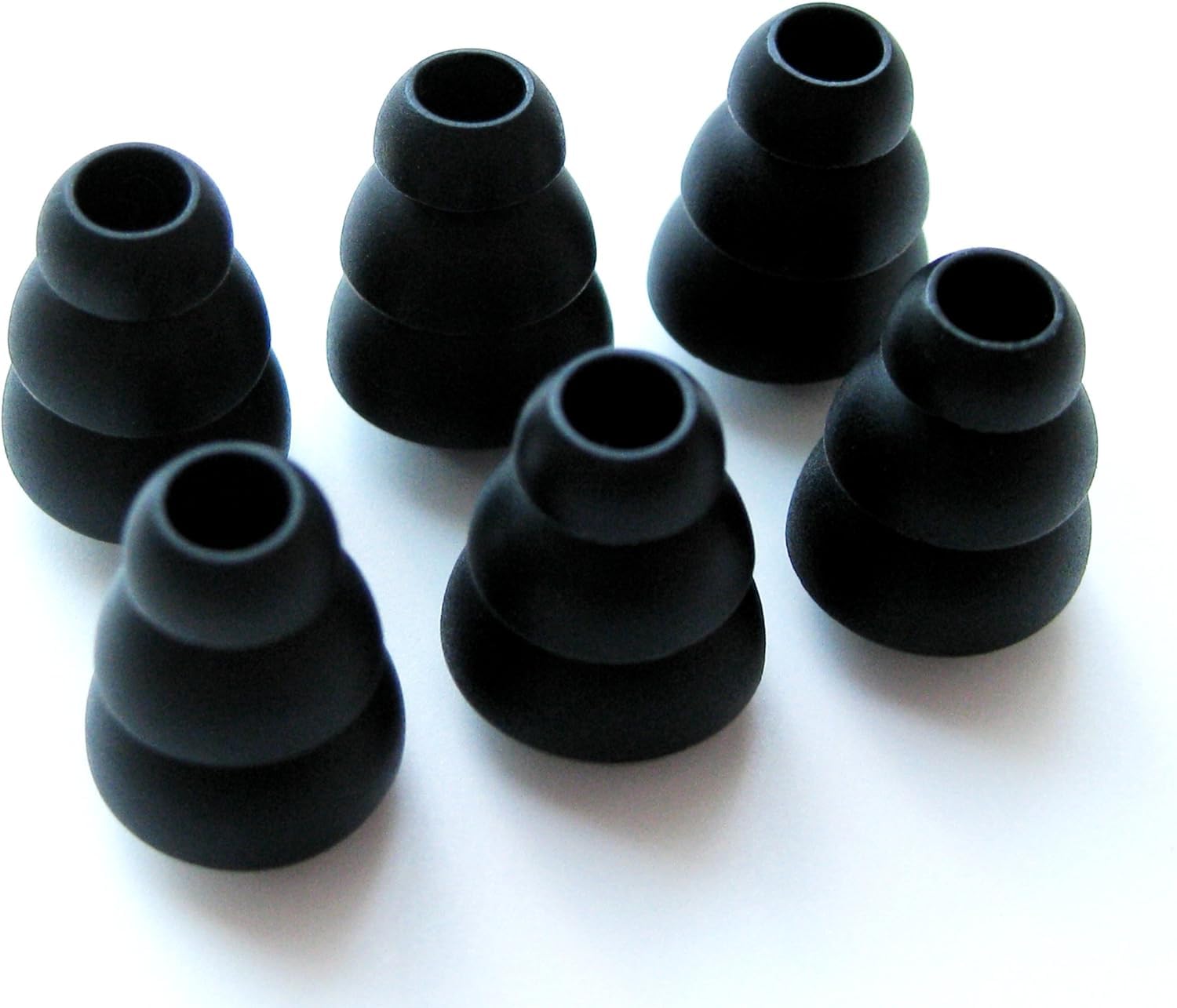 6pcs Eartips Compatible with Sennheiser Momentum True Wireless 3 and 4 Earphones - Small Black Soft Triple Flange Replacement Earbuds