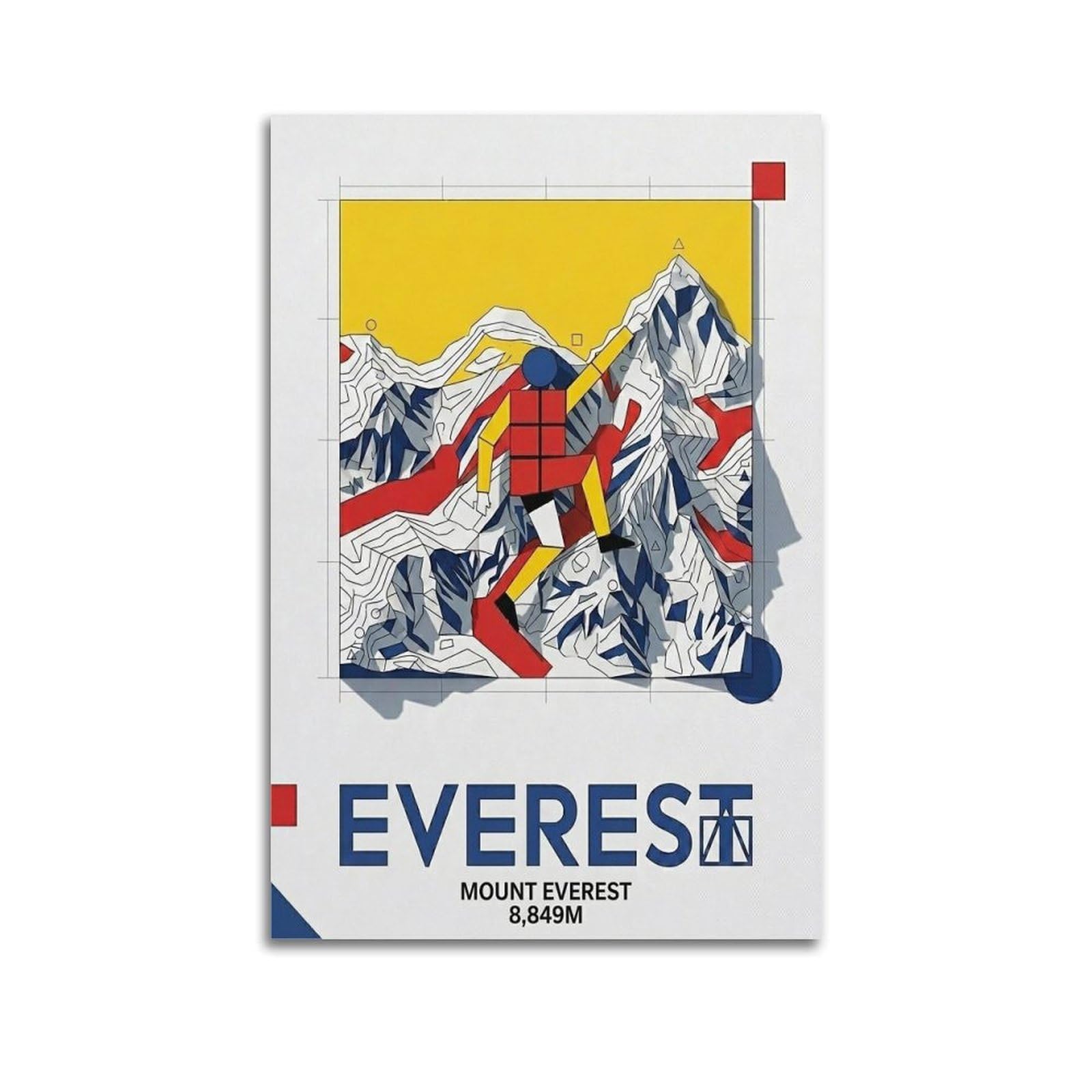 OKAHYS Sport Travel Poster Mount Everest Climb Modern Decorative Canvas Prints - Ideal Wall Art for Family, Man Cave, Game Room, Boys & Girls Bedroom 24x36inch(60x90cm)