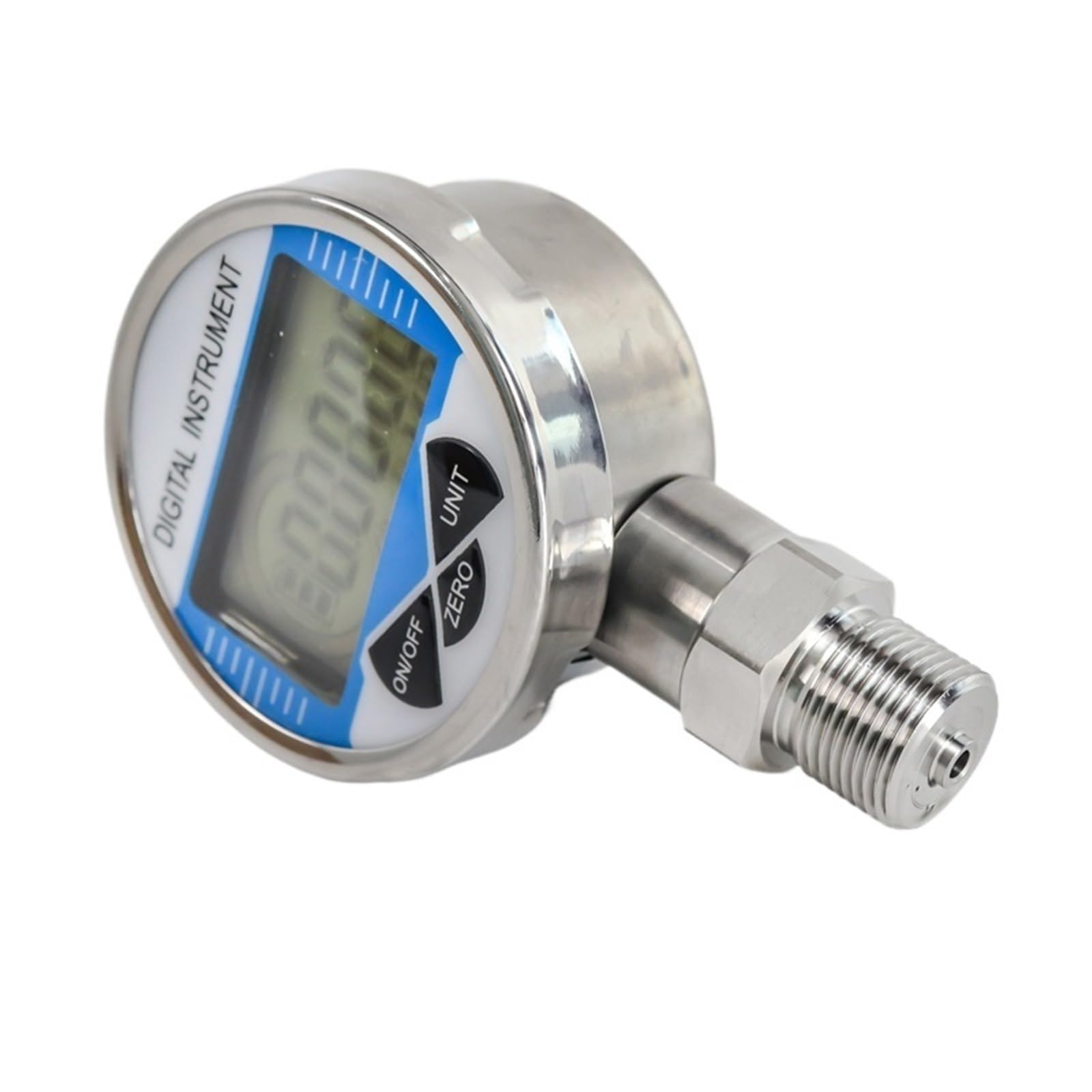 Manómetro digital, Precisión Digital pantalla de alta precisión presión positiva y negativa manómetro vacío 60mpa M20 * 1,5 NPT1/2(60mm,0-1.6Mpa)