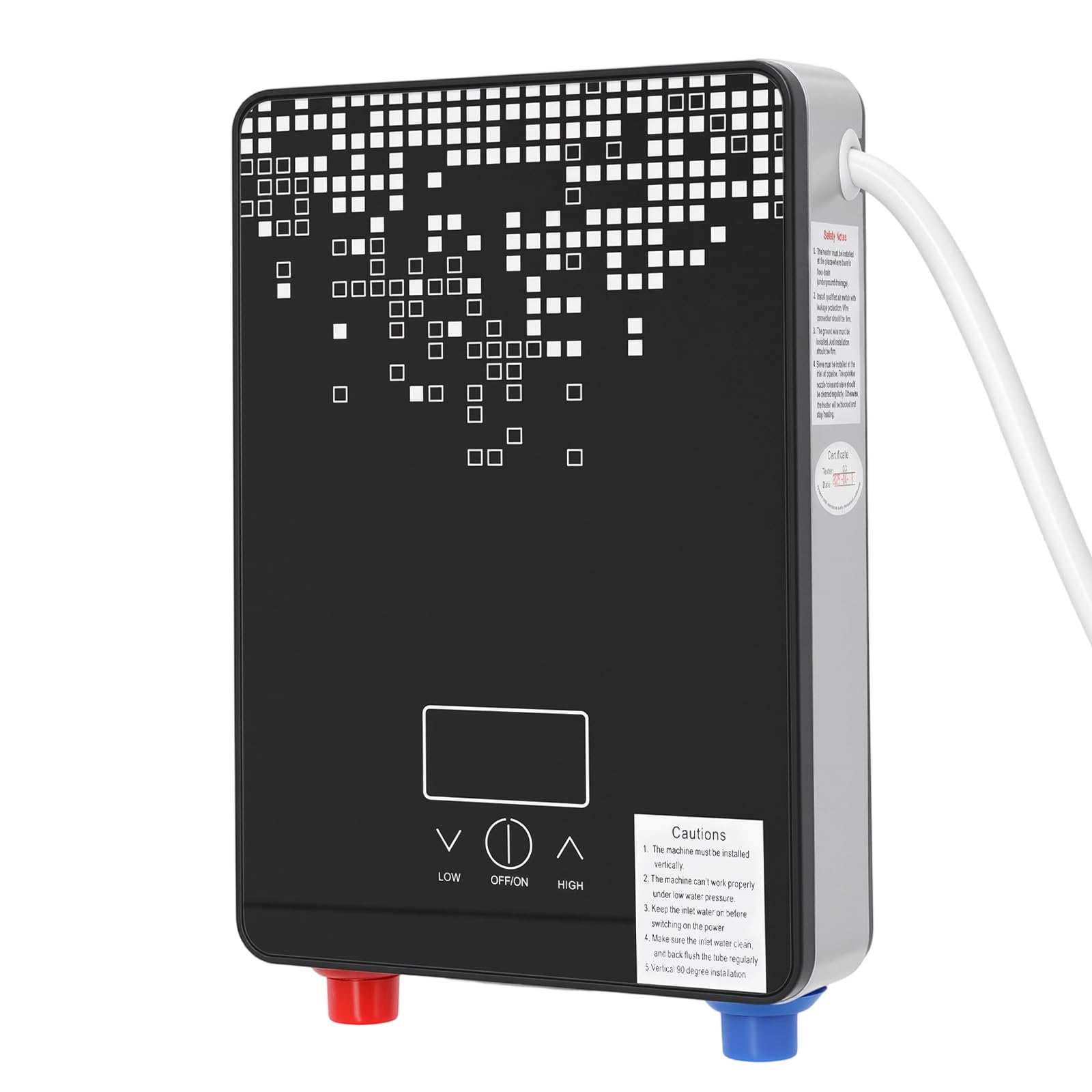 Podgrzewacz przepływowy 6500 W 220 V, wyświetlacz LED, zestaw
