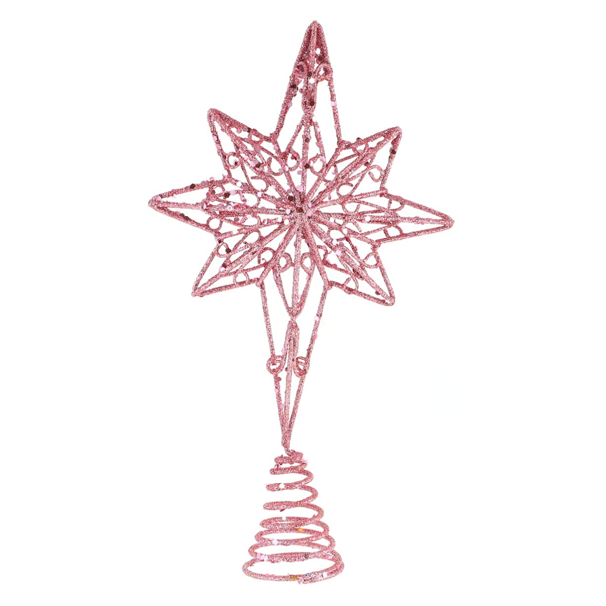 Ciieeo 2 Pièces Étoile de Noël octogonale en Haut du Sapin décor Blanc Dessus de Sapin Scintillant cimier Sapin de Noel Christmas Tree Topper décoration Maison décor de Mariage Ménage 3D