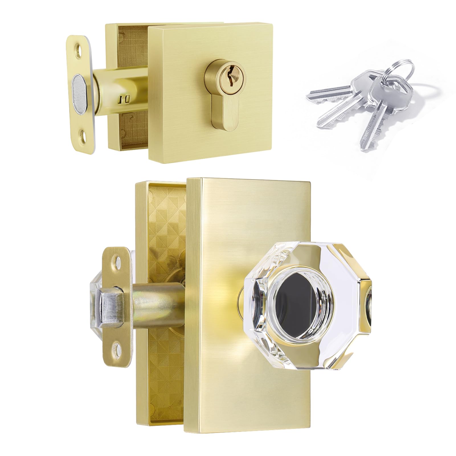 Black Crystal Door Knobs - Modern & Secure -21