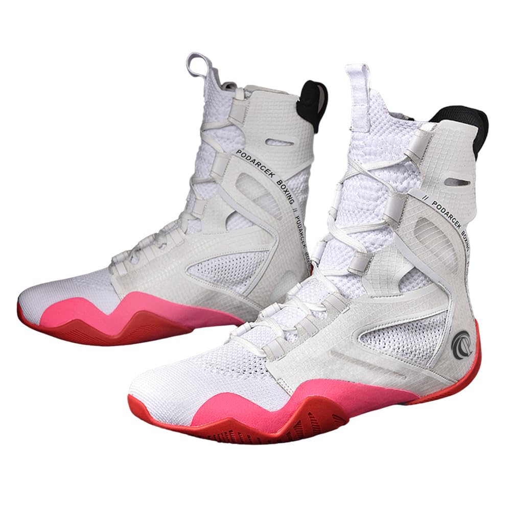 Scarpe da Allenamento Professionale per La Lotta Maschile, Scarpe da Combattimento Traspiranti, Sneakers Alte per Fitness E Sport in Palestra