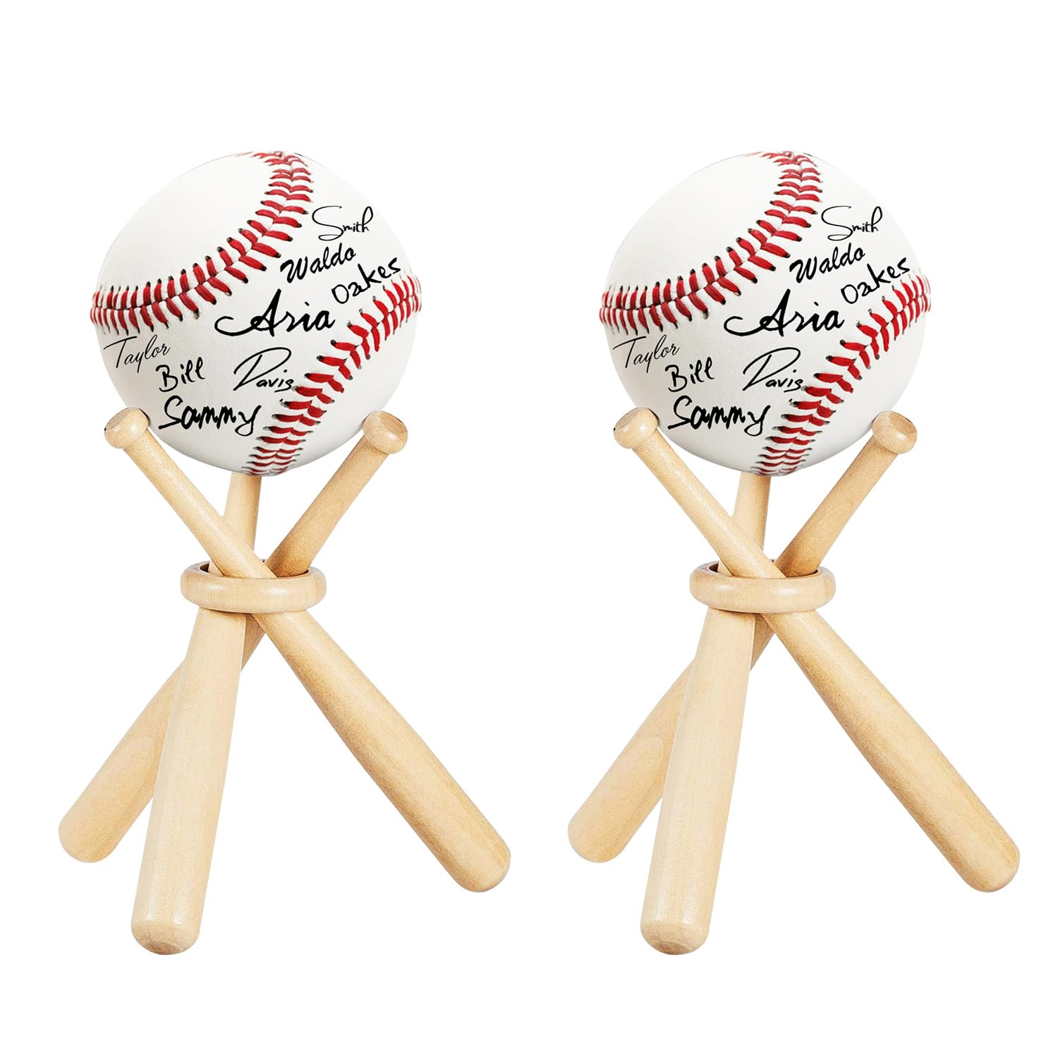 Lot De 6 Supports De Baseball En Bois Pour Battes De Baseball Pour Tables Pour Enfants Et Amateurs De Sport