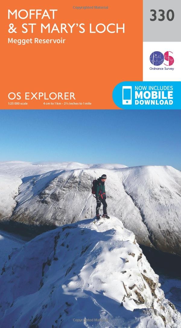 Ordnance Survey Explorer 330 Moffat & St Mary's Loch Map With Digital Version Orange
