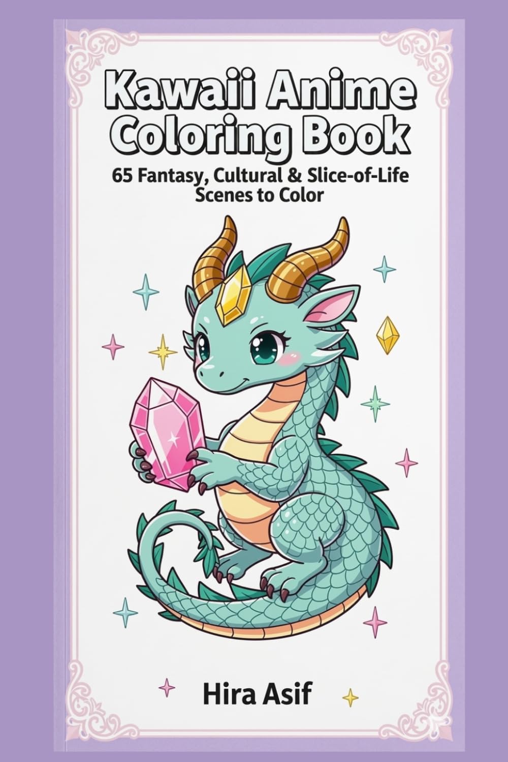 Kawaii Anime Worlds Coloring Book: 65 Fantasy, Cultural & Slice-of-Life Scenes to Color: Dragons, Samurai, Celestial Girls, Festivals & More