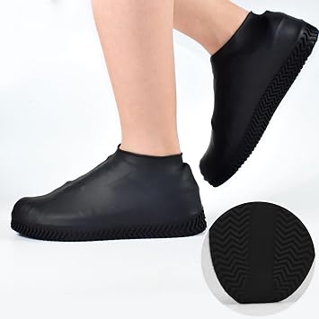 Waterproof Shoe Covers,Reusable Foldable Not-Slip Rain Shoe Covers,Portable Water Resistant Overshoe,Shoes Protectors Overshoes Rain Galoshes for Kids,Men and Women