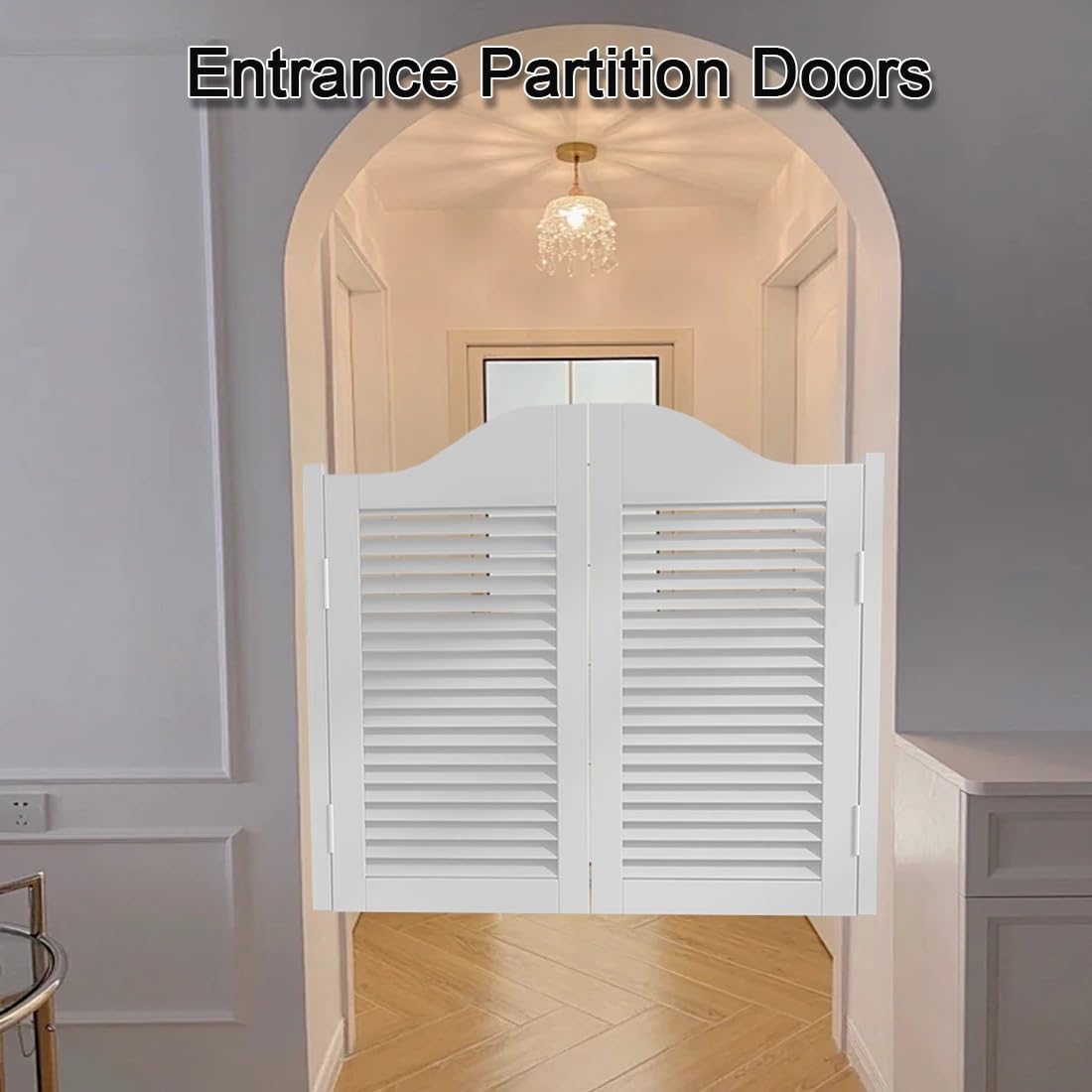 Wysokiej jakości drewno sosnowe podwójne drzwi do kawiarni automatyczne zamykanie żaluzjowy design stylowy poziomy pasek fala góra zawiera sprzęt idealny do domu lub firmy 30/32/36 rozmiar białe