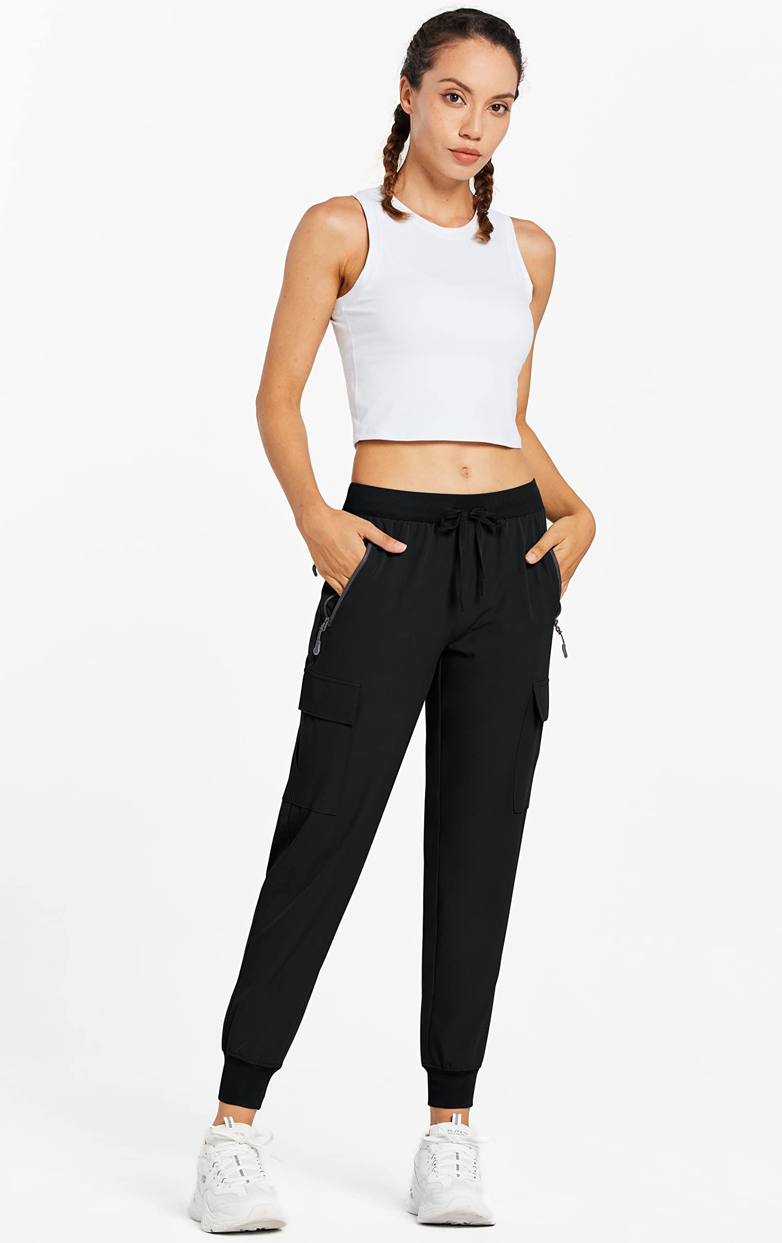 Comallan Pantaloni da Trekking da Donna Estivo Cargo Jogging Leggeri ad Asciugatura Rapida Pantaloni per Sportivi Running Sports Casual all'Aria Aperta