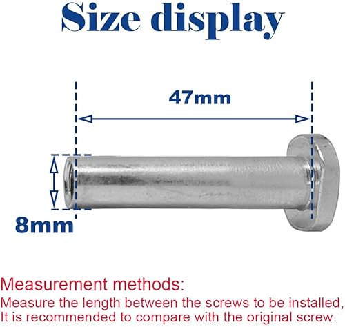 Miniatura 3 de Juego de tornillos M8x47mm de 4.724 in x 1.102 in para plegable Micro Mini de 3 ruedas para niños, scooter, Kickboard Axle, herramienta de