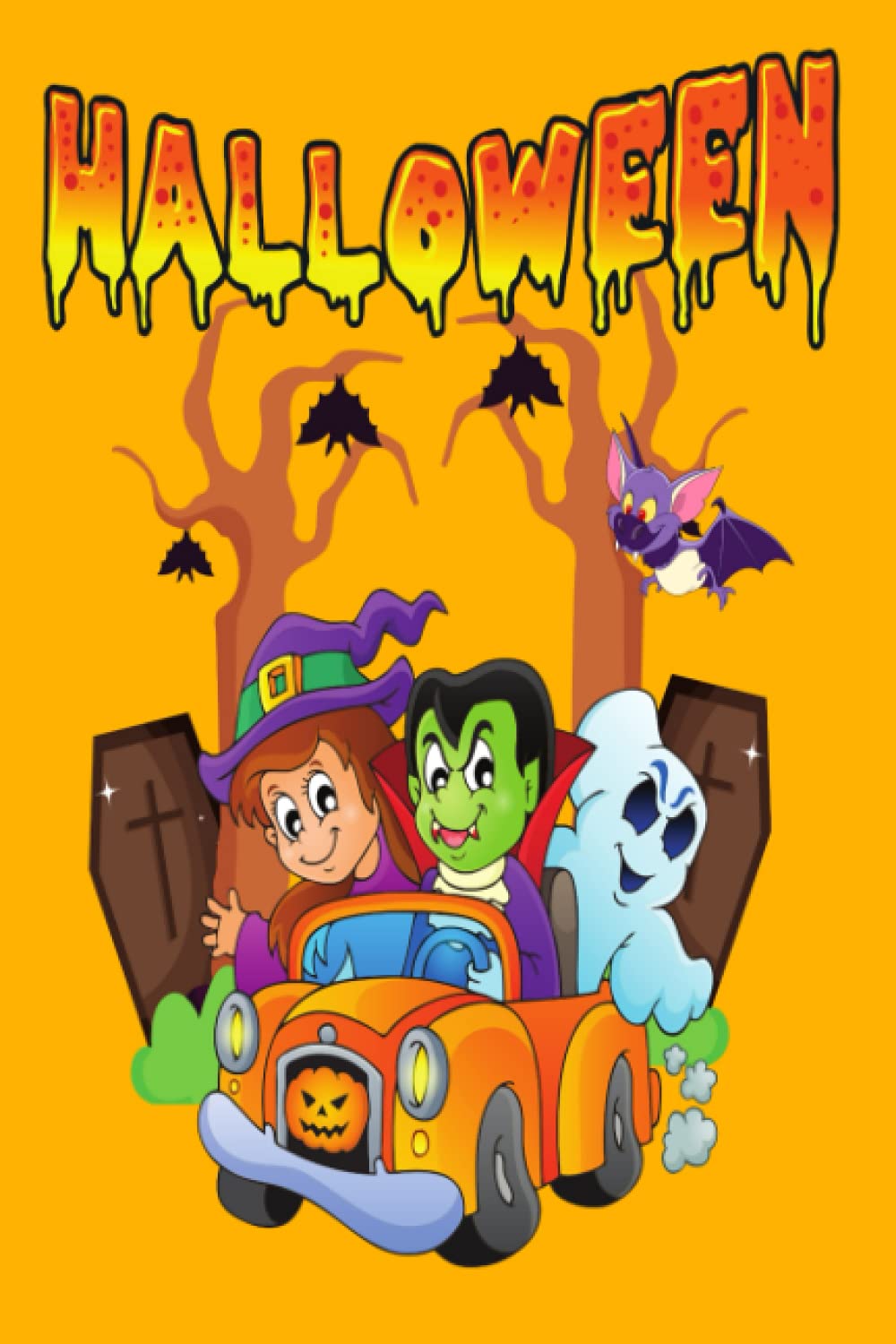 HALLOWEEN: IS DEPICTED ON THIS LUXURIOUS MATTE 6X9 BOOK COVER, FOR PEOPLE WHIO LOVE SPOOKY THINGS, WHICH CAN BE USED AS EITHER A NOTEBOOK OR JOURNAL, WITH 120 COLLEGE RULED PAGES.