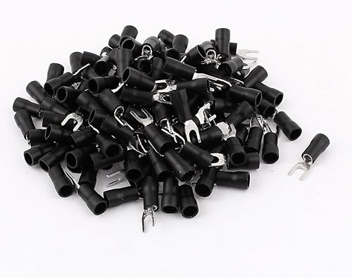 IIVVERR 140 terminales de horquilla aislados SV3.5-4 de 14-12 AWG SV3.5-4 Conector de cable eléctrico aislado de horquilla terminales de horquilla