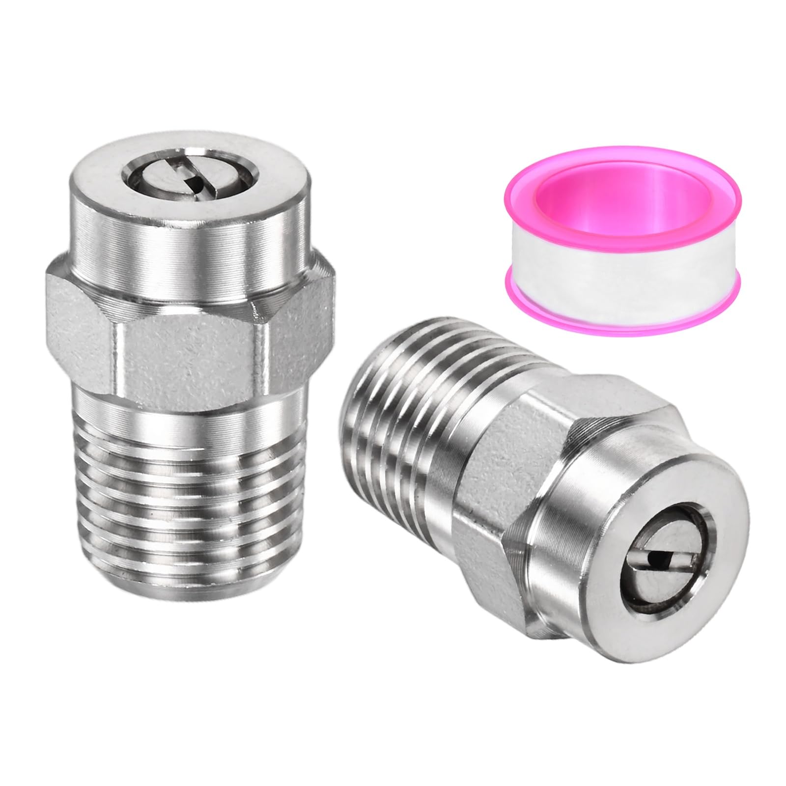TIXIPEM 1/4IN Male NPT 40 Degree Surface Cleaner Tips [2PCS] - Pressure Washer Nozzles Cleaner Nozzle Replacement Use for Water Gun & Water Broom - [Stainless Steel-1.514MM Orifice]