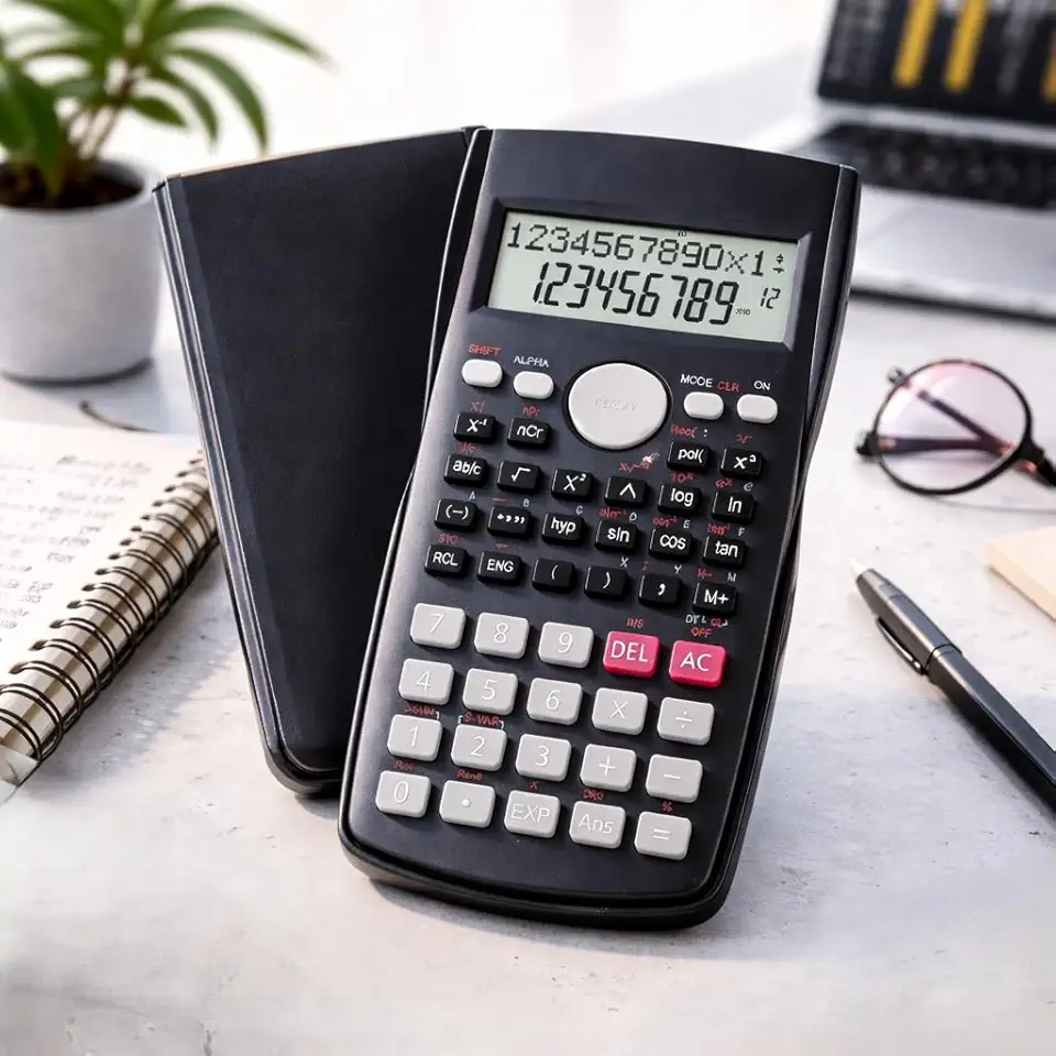 Calculadora Científica Premium 240 Funções Display Duplo 12 Dígitos com Capa Protetora Ideal para Escola Faculdade Engenharia