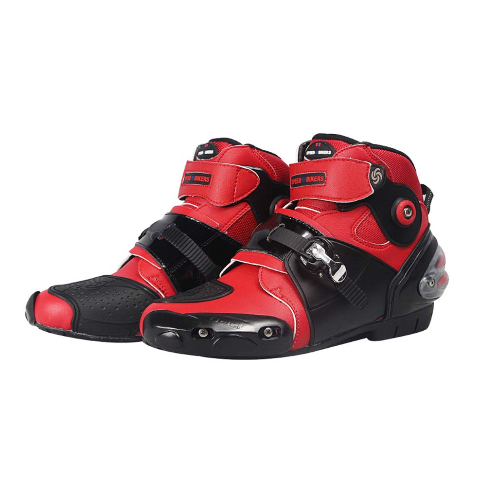 Motorradstiefel Sportstiefel aus Leder mit aufgesetzten Hartschalenprotektoren