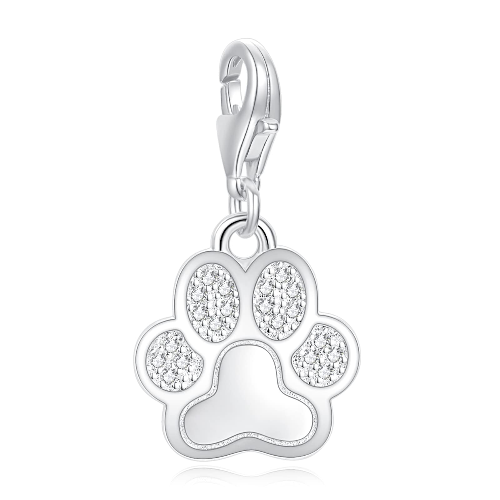 LaMenars Charms Animal Dangle 925 Sterling Silver Tier Anhänger mit Zirkonia passt Europa Charm Armband Halskette, Geschenke für Frauen