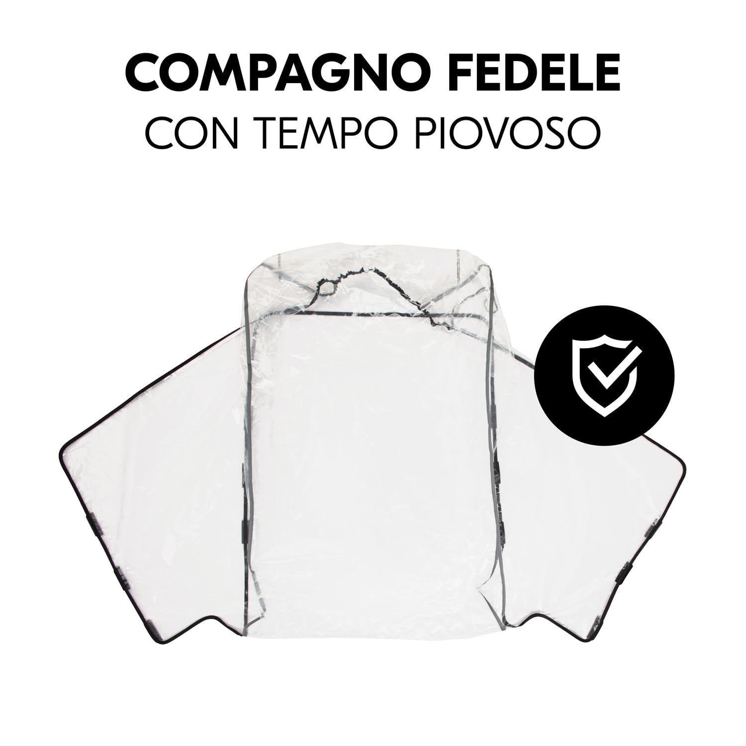 Hauck Bike N Walk Duo Parapioggia per Rimorchio Bici Bambini 67x64x100 cm Copertura Antipioggia Trasparente