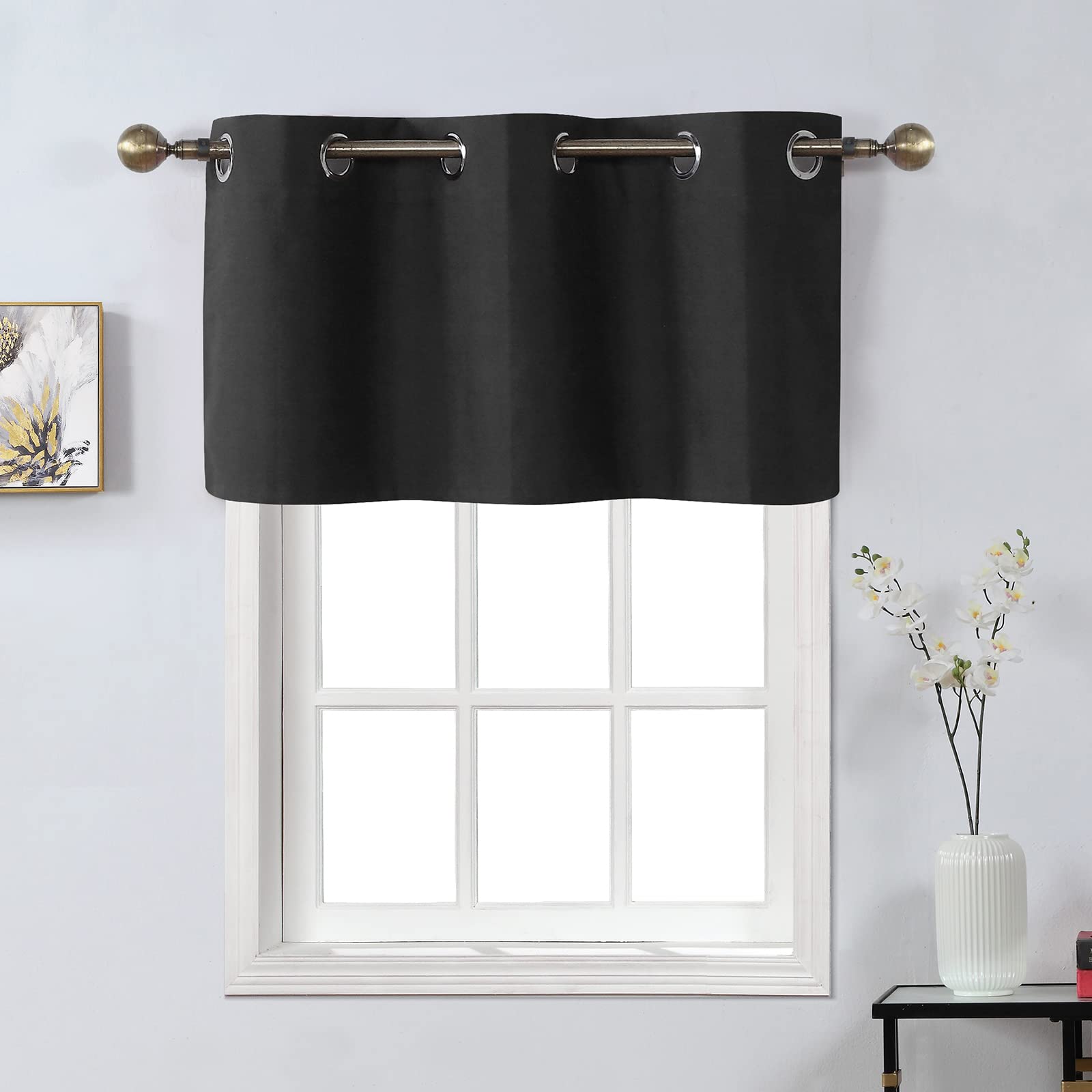 Amazon.com: Home Queen Grommet Top Blackout Curtain Valance Window