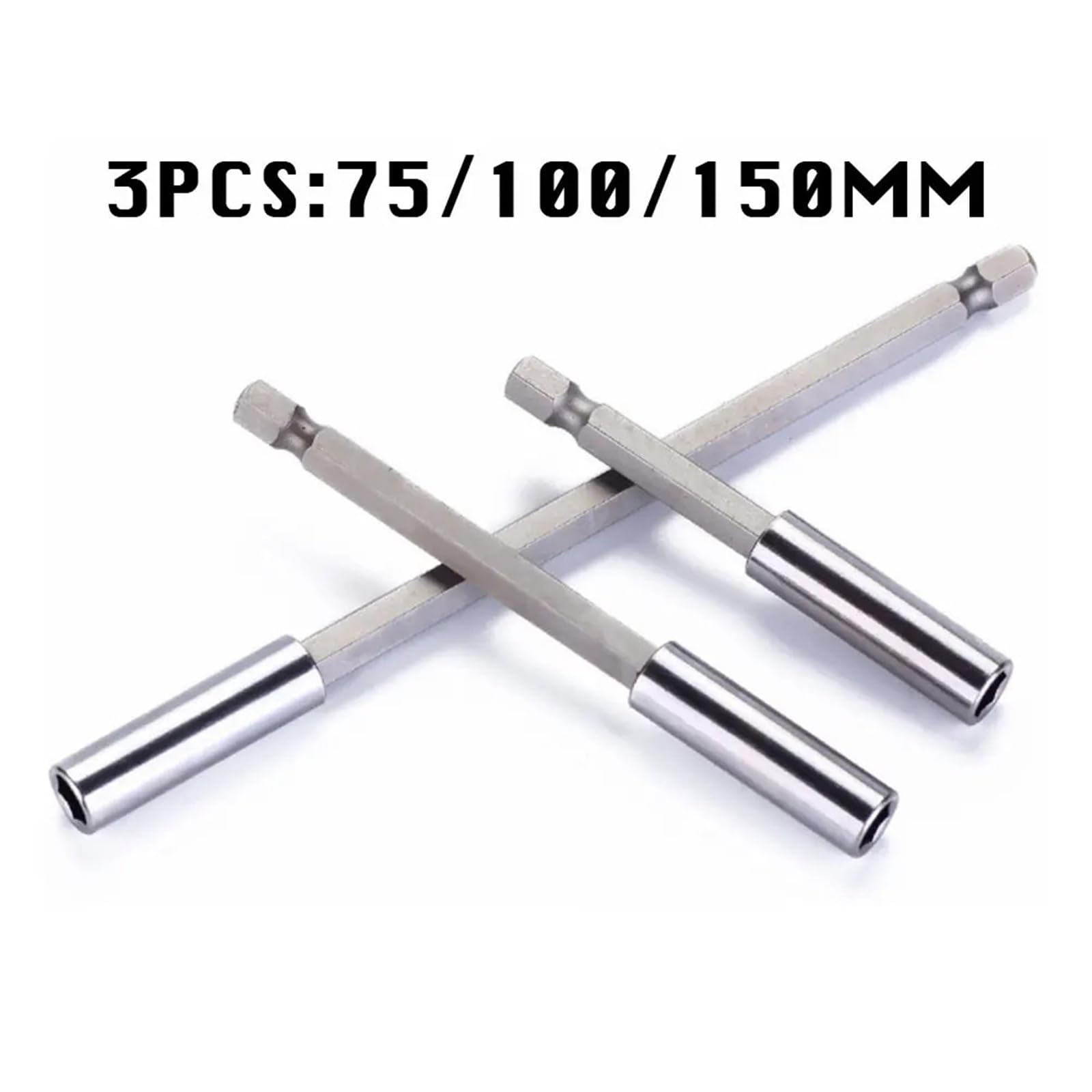 1/4 Inch Hex Magnetic Bit Holder Extension Drill Driver Bars 60/75/100/150mm 1Pcs(75 100 150MM)