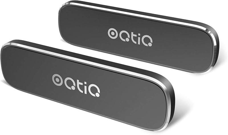 Suporte Magnético para Celular OQTIQ para Painel, com 4 Placas Metálicas, Preto, Kit com 2