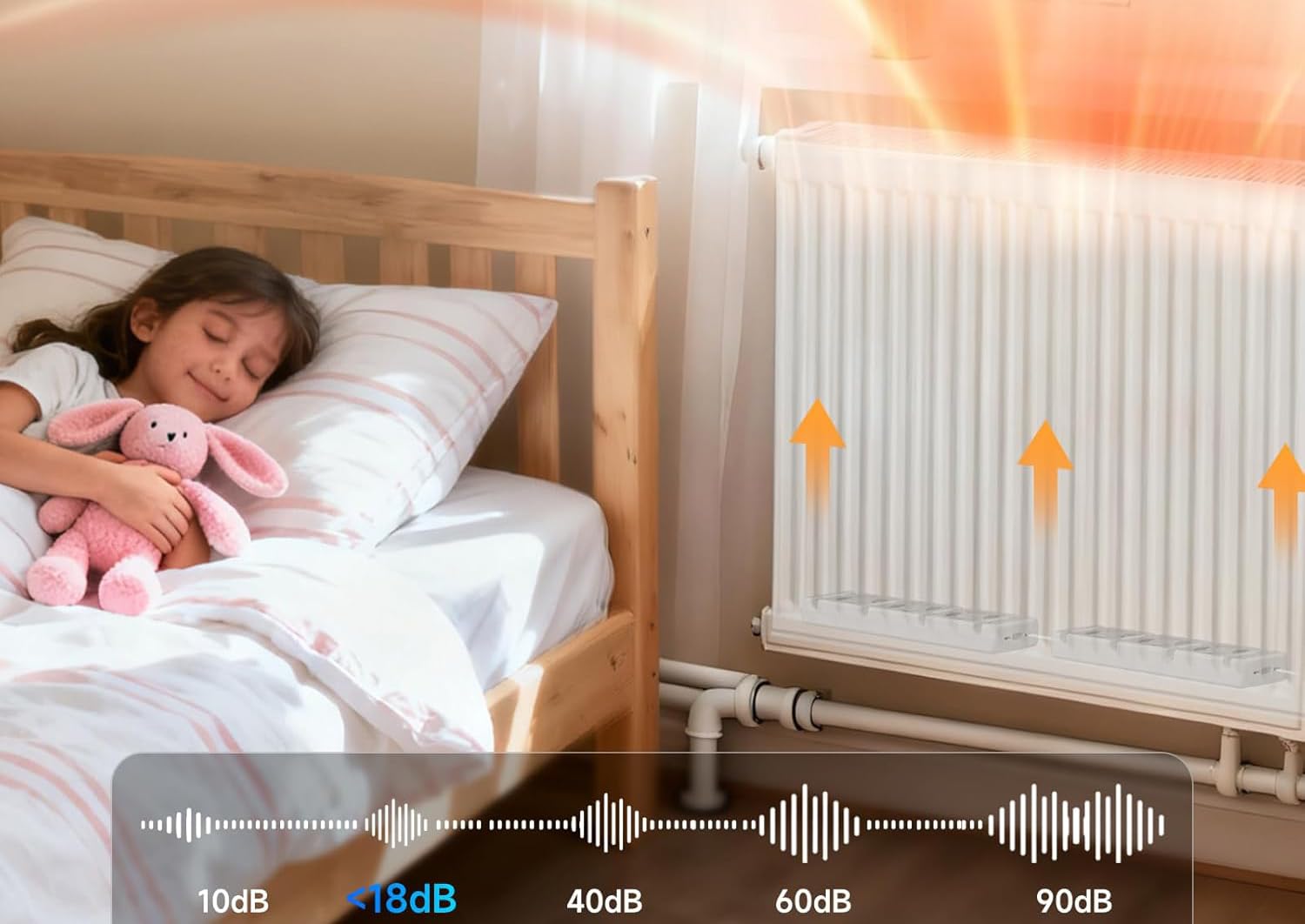 3-częściowy cichy regulowany wentylator chłodnicy z zewnętrznym termostatem, wyświetlanie temperatury cyrkulacji powietrza