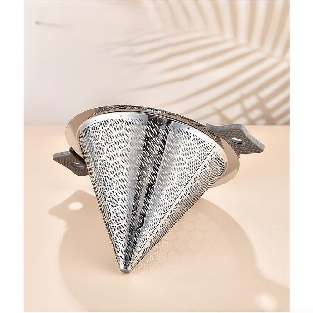 Edelstahl Küchensieb 30 cm mit Feinem Mesh, Teefilter und Gewürzsieb für Suppen und Brühen, Spülmaschinenfest, Ergonomischer für griff für Küche und Tee