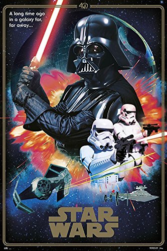 Star Wars: Episode IV - A New Hope - Movie Poster/Print (40th Anniversary Collage - The Villains - Darth Vader & Stormtroopers) (Size: 24 inches x 36 inches)