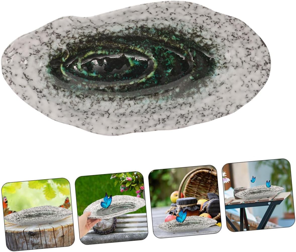 POPETPOP Butterfly Puddler Water Dish Feeder for Outdoor Garden Decor Unique Design Smooth Surface for Easy Cleaning Butterflies and Pollinators