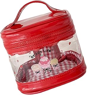 旅行用トイレタリーバッグ 小さな化粧品オーガナイザー PVC 付き 実用的なコンパクトメイクアップバッグ 女性 女の子用 コンパクト化粧品オーガナイザー