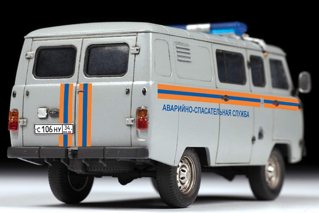 Zvezda 43002 500043002-1 500043002 – 1:43 UAZ 3909 Emergency Service – Plastic Construction Model Assembly Kit – for Beginners – Detailed, Unvarnished