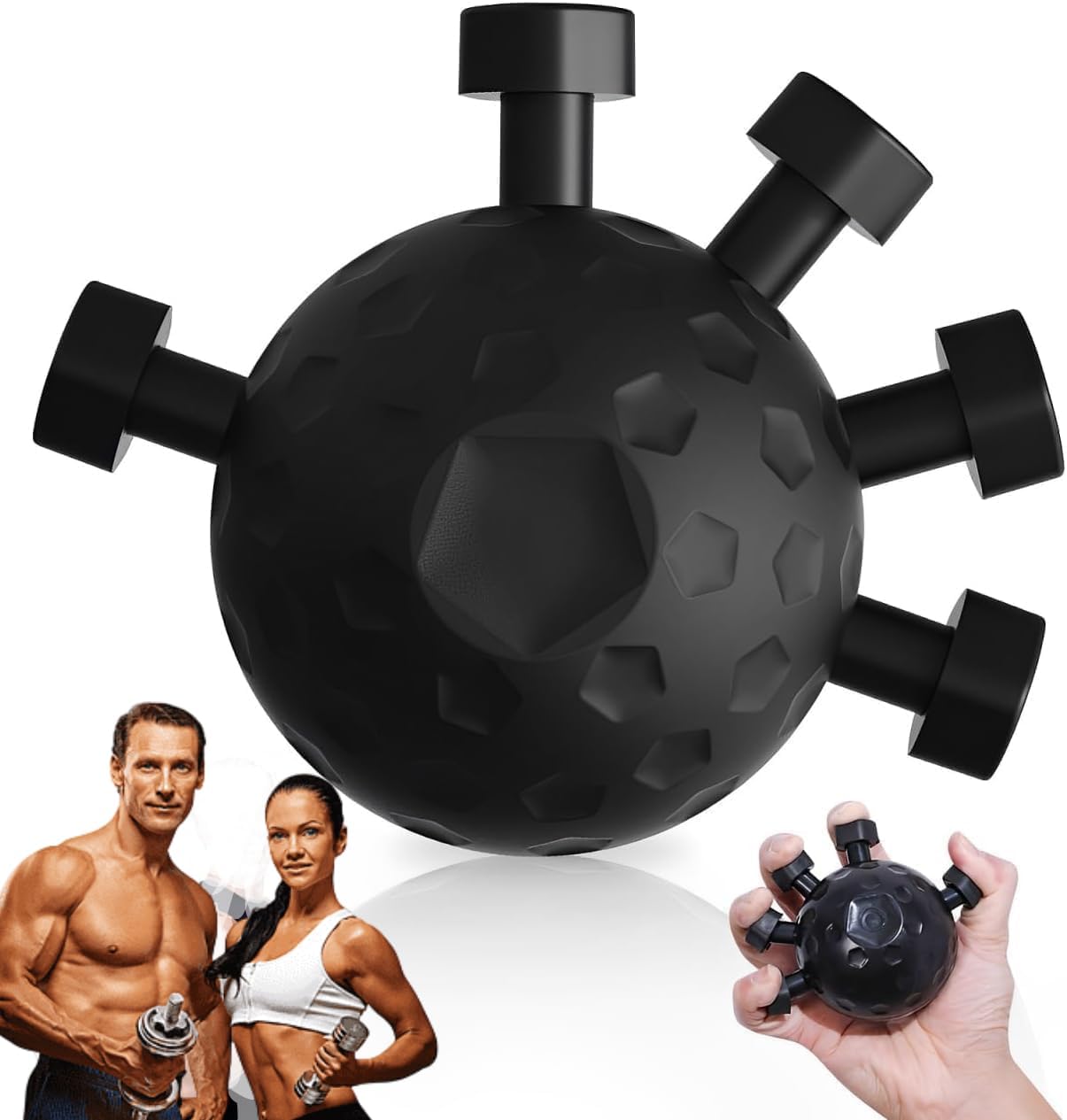 Gym Hand Grip–Anti-Slip Hand Grips for Gym, Rubber Grip Pads for Strength Training, Dumbbells, Workouts–Ergonomic Fingerless Design for Palm Protection (Finger Exerciser)