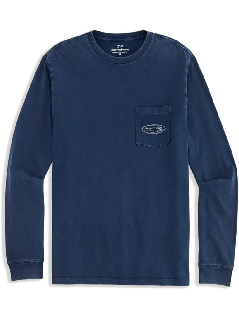 Blue Vineyard Vines Drift-Dye Surf Logo Long Sleeve Tee