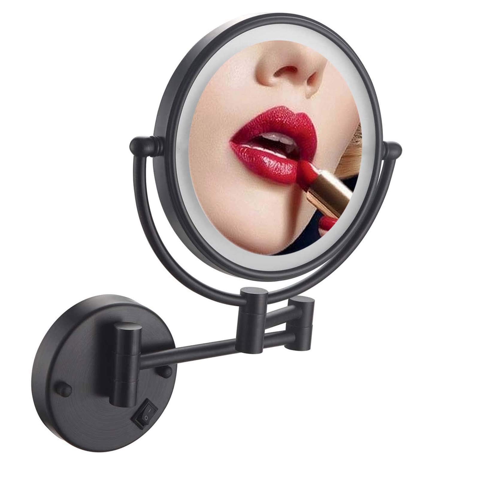 Miroir de maquillage rond rotatif à 360 degrés design pour salle de bain domestique et hôtel