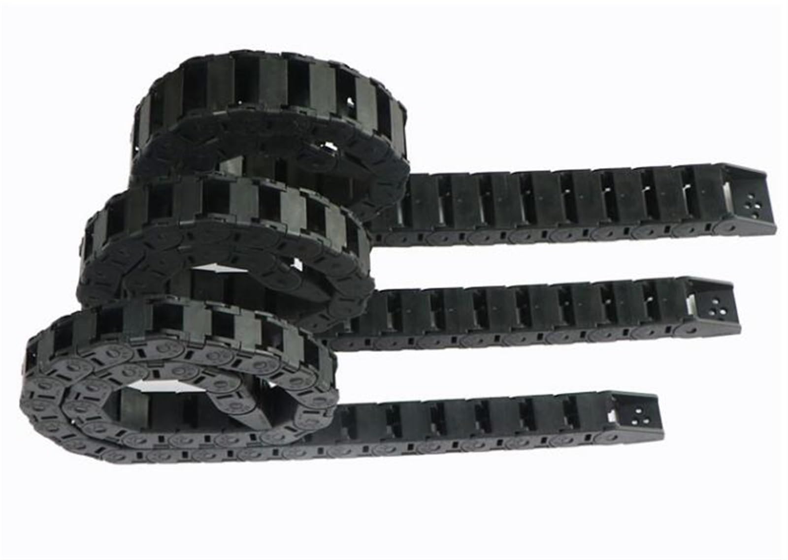 1 Stück 18 x 18 offene Schleppkette, Kabelträger, 18 x 18 mm, 1000 mm Kunststoff-Kabelkette mit Endverbindern(18x25 mm)
